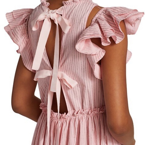 Sofia Gathered Stripe Mini Jacquard Dress - Size 0 - Picture 3 of 10